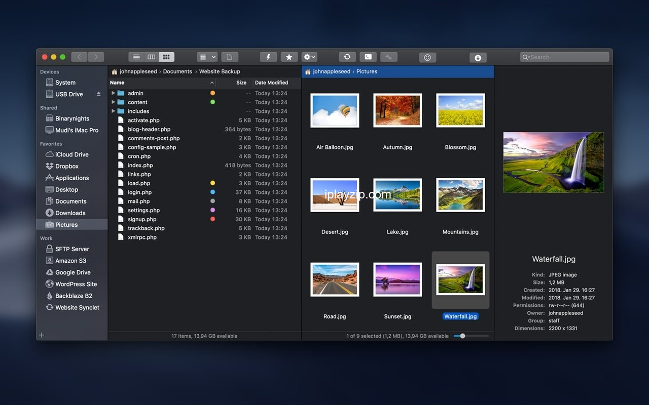 MacOS 文件管理工具截图
