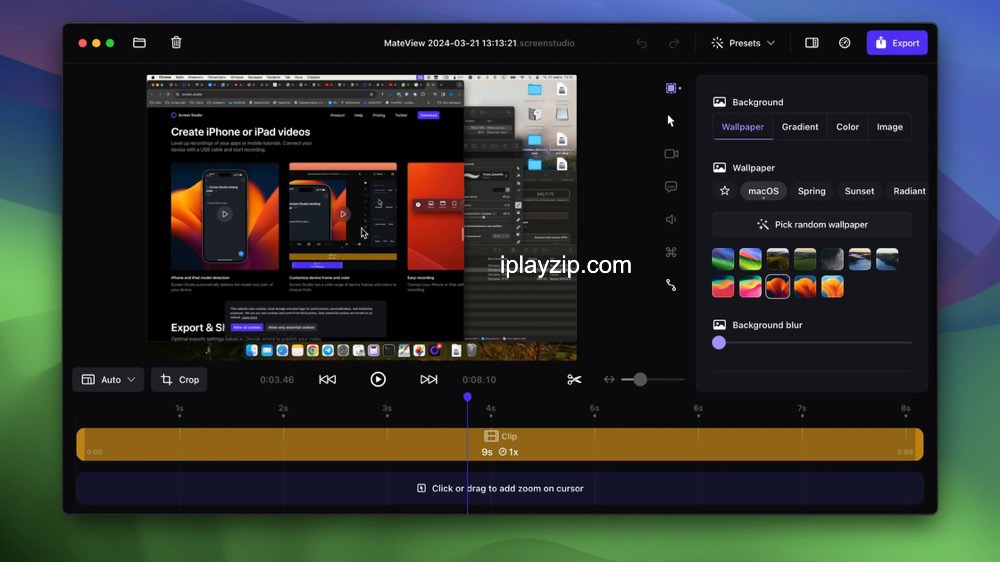 Screen Studio 软件主界面