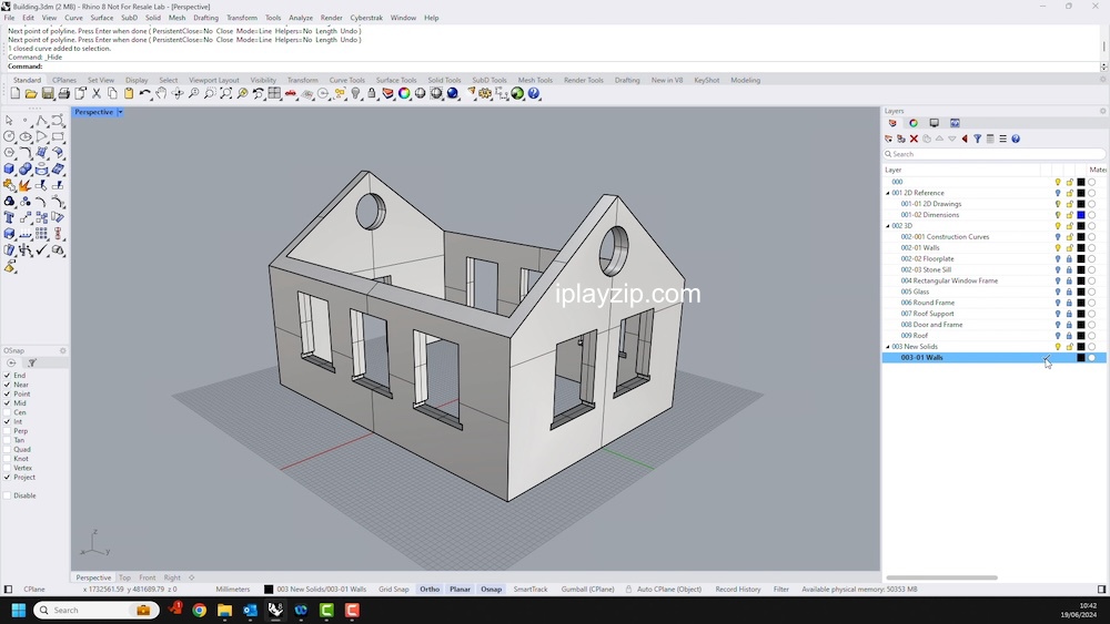 Rhino 三维建模软件工作界面
