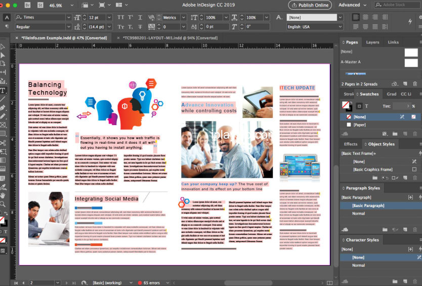 Adobe InDesign 2025 操作界面