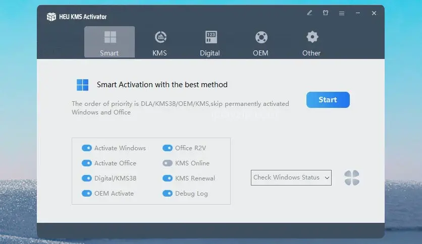 MacOS 版 HEU KMS Activator 主界面截图