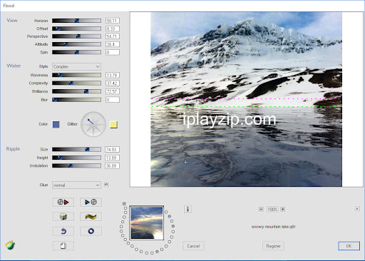 Photoshop  水波倒影插件插件 Flaming Pear Flood v2.08 汉化版