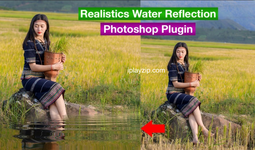 Photoshop 水波倒影插件插件 Flaming Pear Flood v2.08 汉化版