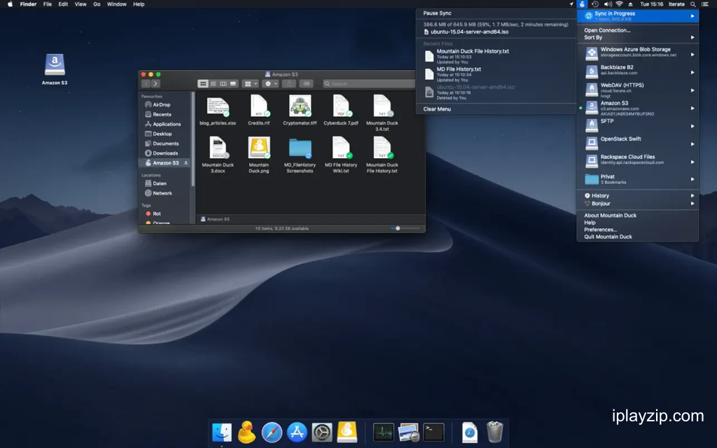 支持多协议连接的挂载工具 Mountain Duck v5.3.0 破解版操作界面
