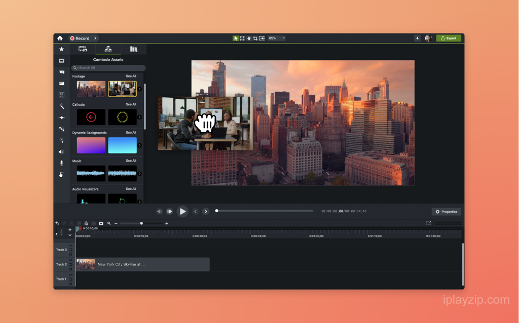 Camtasia 操作界面 屏幕录制与视频编辑工具截图