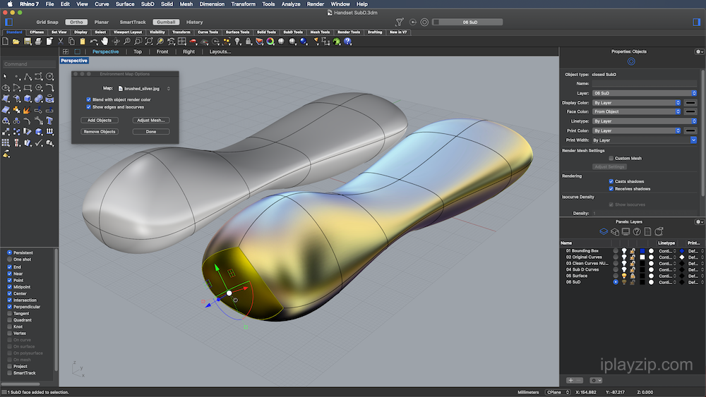 Rhinoceros 操作界面 3D 建模软件工作截图