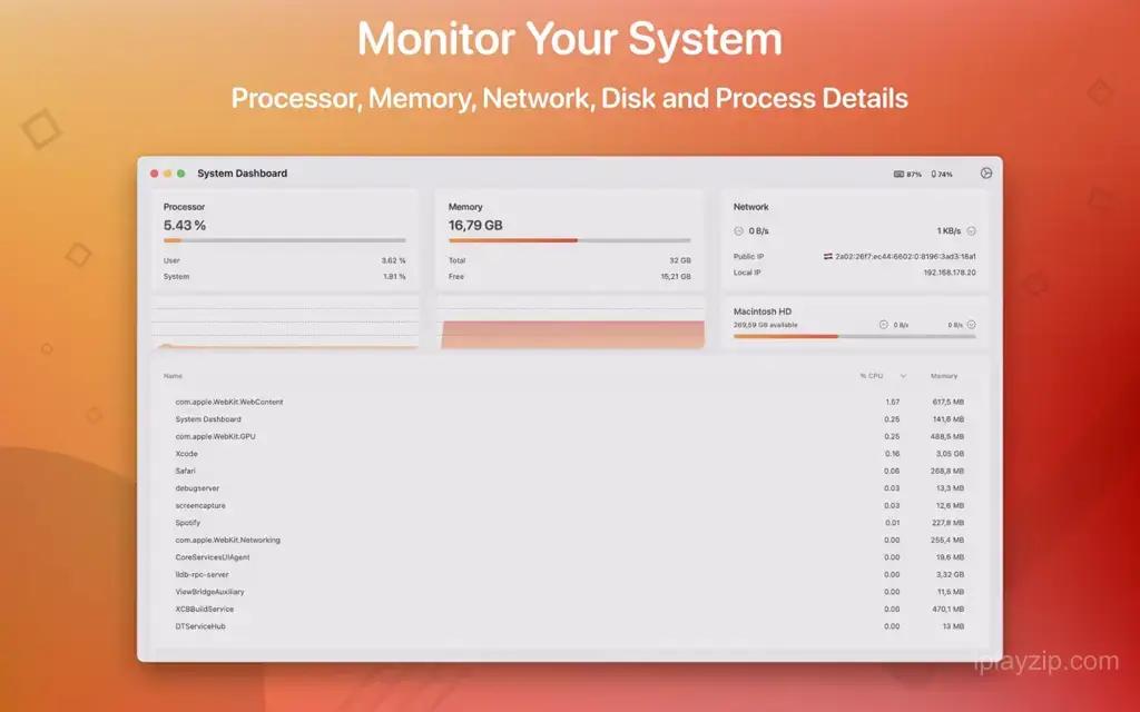 System Dashboard Pro 操作界面