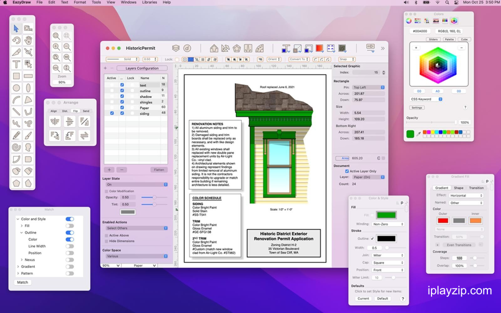 专业级图形设计工具 EazyDraw 12.6.0 破解版操作界面