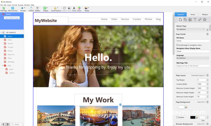拖拽式网站构建工具 EverWeb v7.6.1 MacOS 破解版操作界面